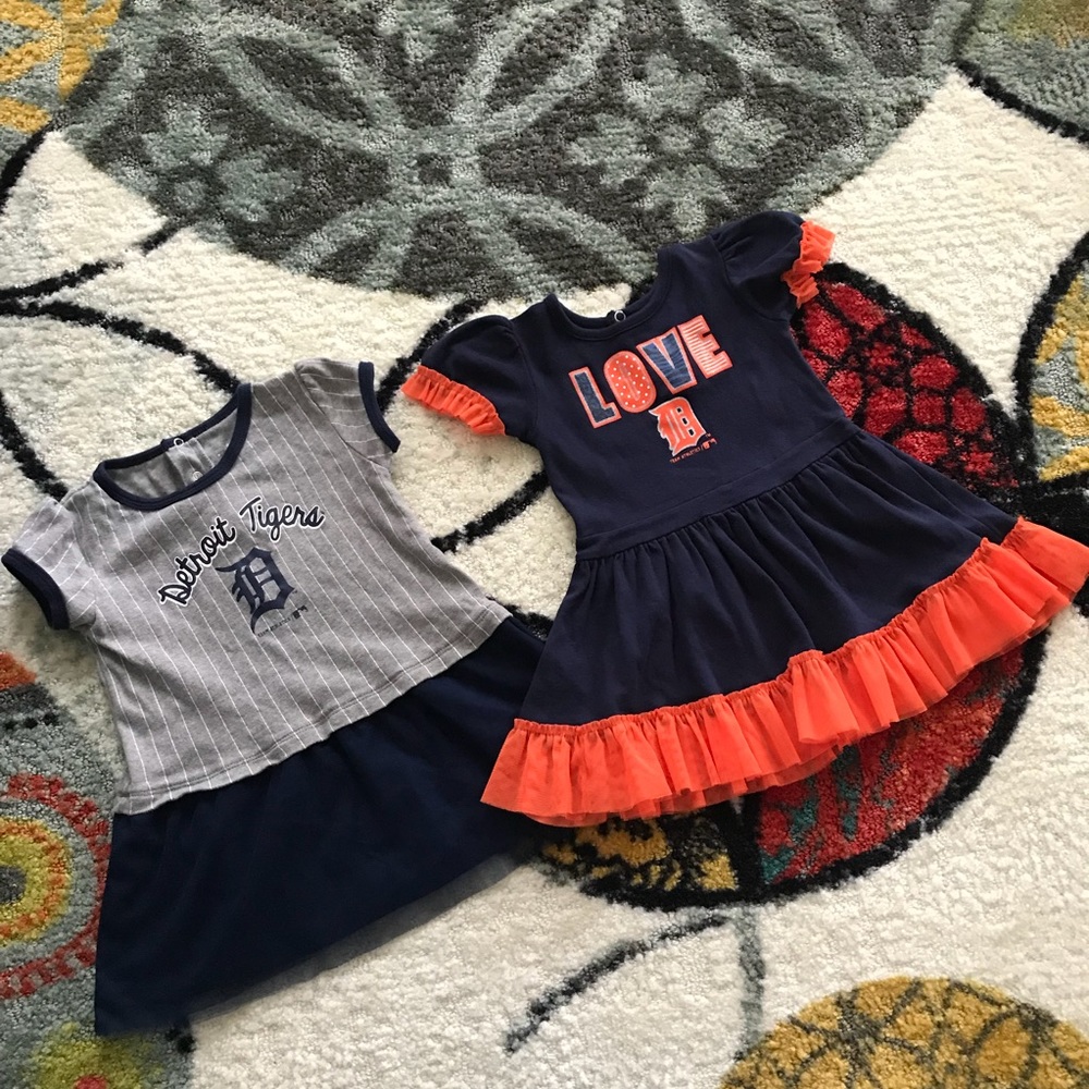 Lot of 2 Detroit Tigers MLB Dresses 2T